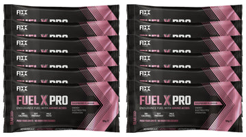 Fixx Nutrition Fuel X Pro Endurance Fuel With Amino Acids - Energy, Electrolytes, Hydration - Box of 12 x 55g Sachets (Raspberry)-1