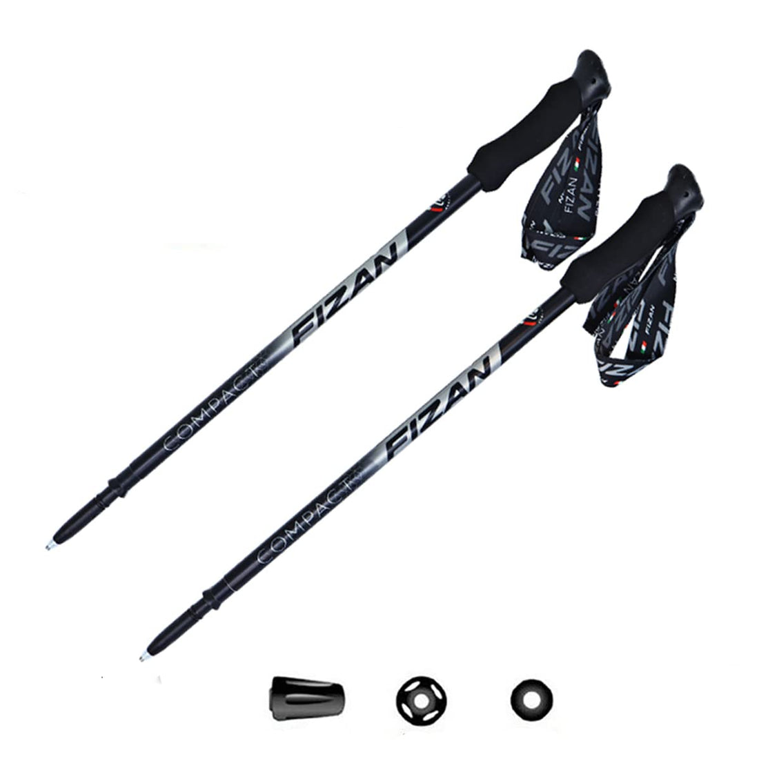 Fizan Compact Unisex Trekking Poles - Adult, Black, One Size-1