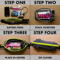 SPIbelt Large Pocket Running Belt for Women Men, Phone Holder for Running, Running Fanny Pack for Women Men, Holder for Phone, Running Waist Pack, No Bounce, Anthracite with Black Zipper, XL-7
