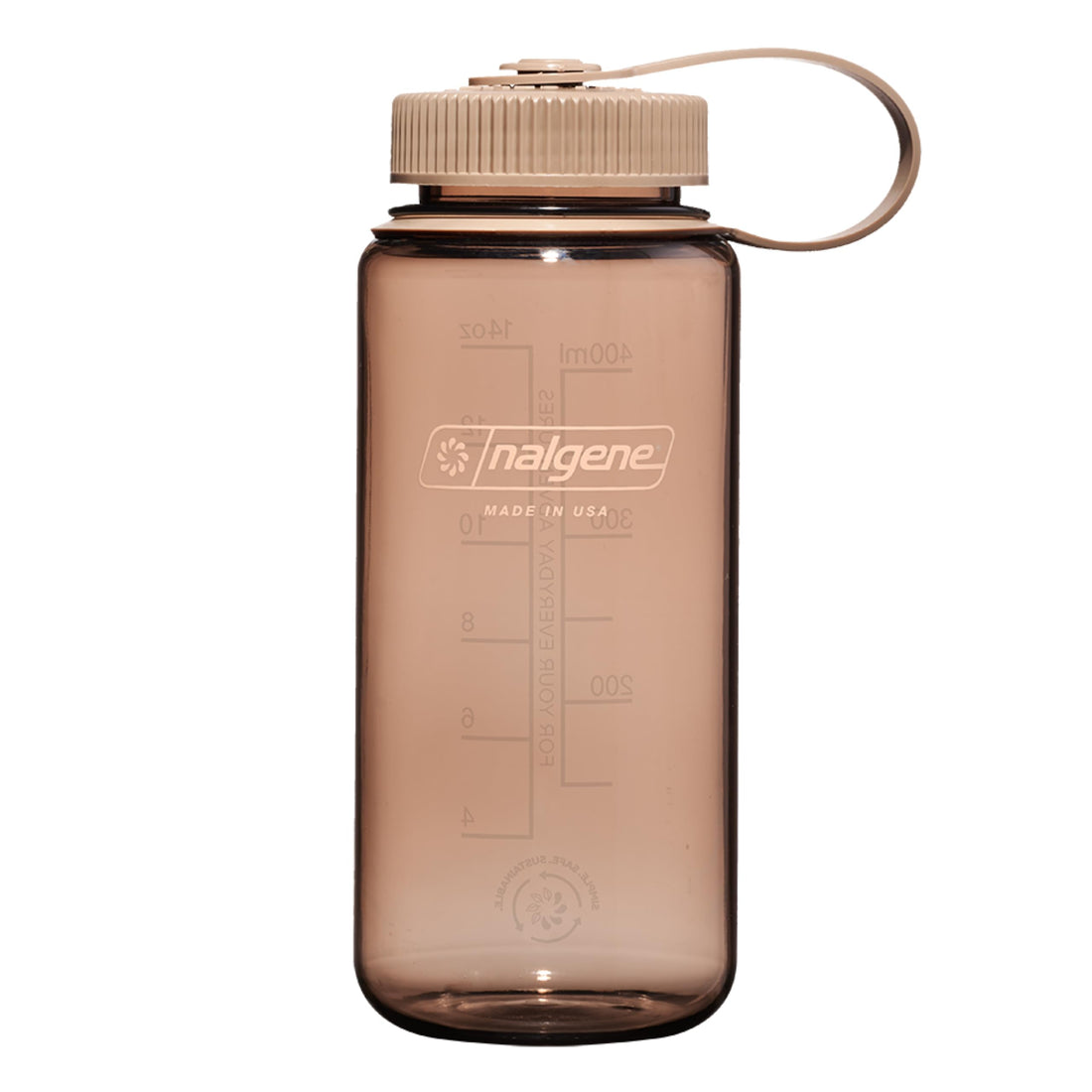Nalgene Sustain Tritan BPA-Free Water Bottle Made with Material Derived from 50% Plastic Waste, 16 OZ, Wide Mouth, Mocha-1