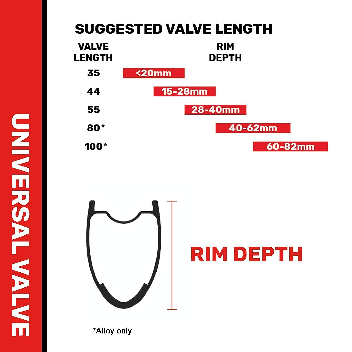 Stan's NoTubes Unisex - Adult Notubes Universal Valve Aluminium, Black up to 8 mm Valve Hole, 44 mm-3