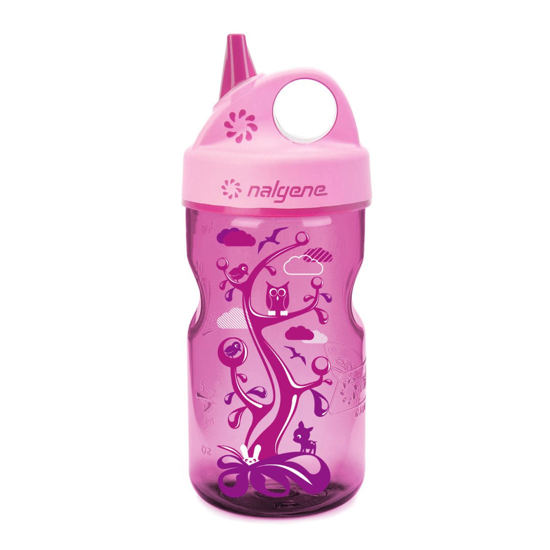 Nalgene Grip-N-Gulp Toddlers' Drinks Bottle, 350ml/12oz (Pink Woodland)-1