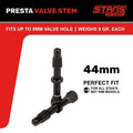 Stan's NoTubes Unisex - Adult Notubes Universal Valve Aluminium, Black up to 8 mm Valve Hole, 44 mm-2