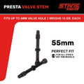 Stan'S Notubes As0149 Universal Valve Aluminium, Black Up to 8 mm Valve Hole, 55 mm-2