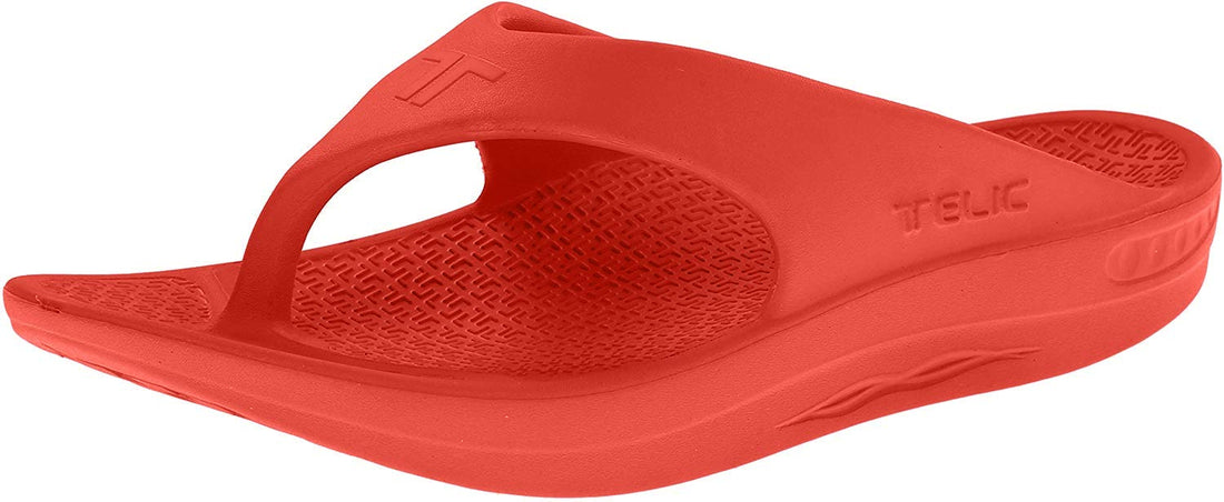 TELIC Women's Energy Flip Flop-Pillow-Soft, Supportive, Lightweight, Waterproof-Perfect for Beach & Pool, Island Coral, 10 Women/9 Men-1
