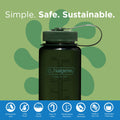 Nalgene Sustain Tritan BPA-Free Water Bottle Made with Material Derived from 50% Plastic Waste, 16 OZ, Wide Mouth, Jade-2