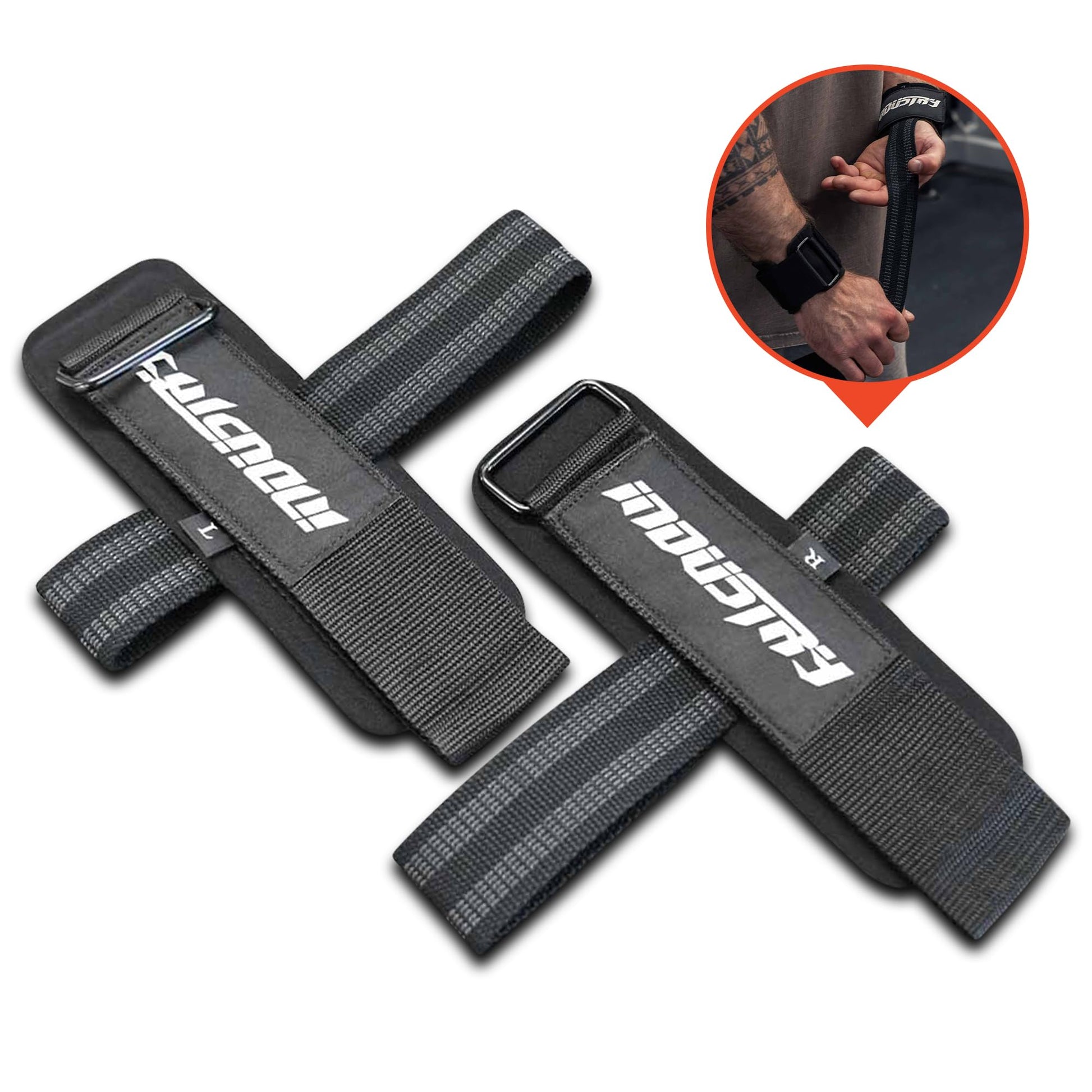 Industry Professional No-Slip Weightlifting Wrist Straps - Heavy-Duty Nylon Grip Support - Neoprene Padded Lifting Wraps - Adjustable Velcro Closure - Strength Training Accessories-8