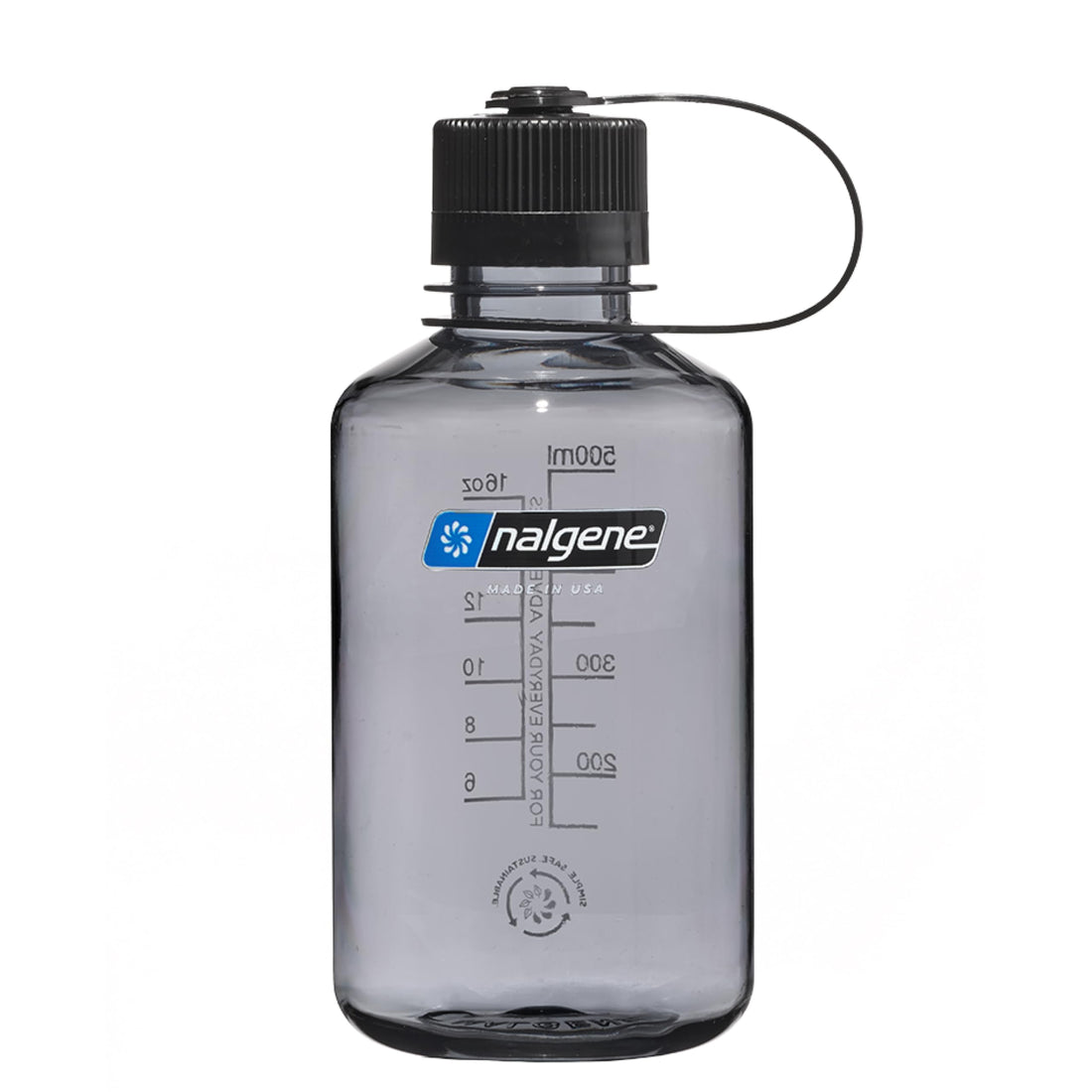 Nalgene Sustain Tritan BPA-Free Water Bottle Made with Material Derived from 50% Plastic Waste, 16 OZ, Narrow Mouth, Gray-1