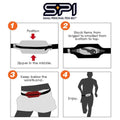 SPIbelt Running Belt Large Pocket, No-Bounce Bum Bag for Runners, iPhone 6 7 8-Plus X Athletes and Adventurers (Black with Red Zipper, 25