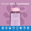 Nalgene Sustain Tritan BPA-Free Water Bottle Made with Material Derived from 50% Plastic Waste, 16 OZ, Wide Mouth, Cherry Blossom-2