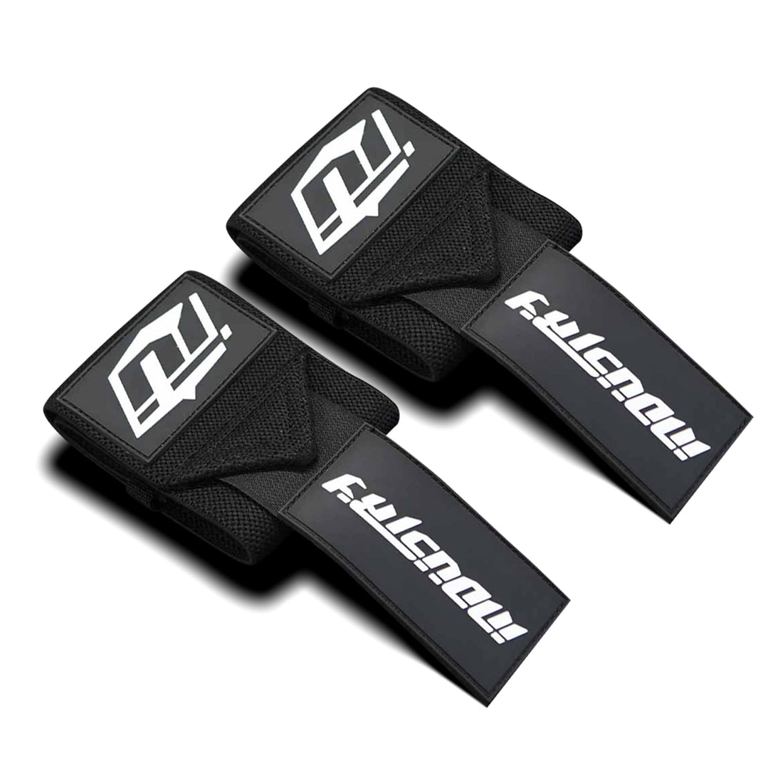 Industry Wrist Wraps - No Thumb Loop Lifting Straps - Wrist Straps For Men & Women. Gym, Crossfit, Power Lifting, Body Building, Weightlifting, Deadlift (Black/White, 16")-1