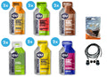 GU Roctane Ultra Endurance Energy Gels - Pack of 12 (2 x Six Different Flavours) Bundled with an Exclusive Elastic No-tie Reflective Shoe Laces-1