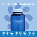 Nalgene Water Bottle - Lightweight Sustain Tritan BPA-Free Shatterproof Bottle for Backpacking, Hiking, Gym, 32 OZ, Wide Mouth, Indigo-2