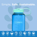 Nalgene Water Bottle - Lightweight Sustain Tritan BPA-Free Shatterproof Bottle for Backpacking, Hiking, Gym, 16 OZ, Wide Mouth, Cornflower Blue-2
