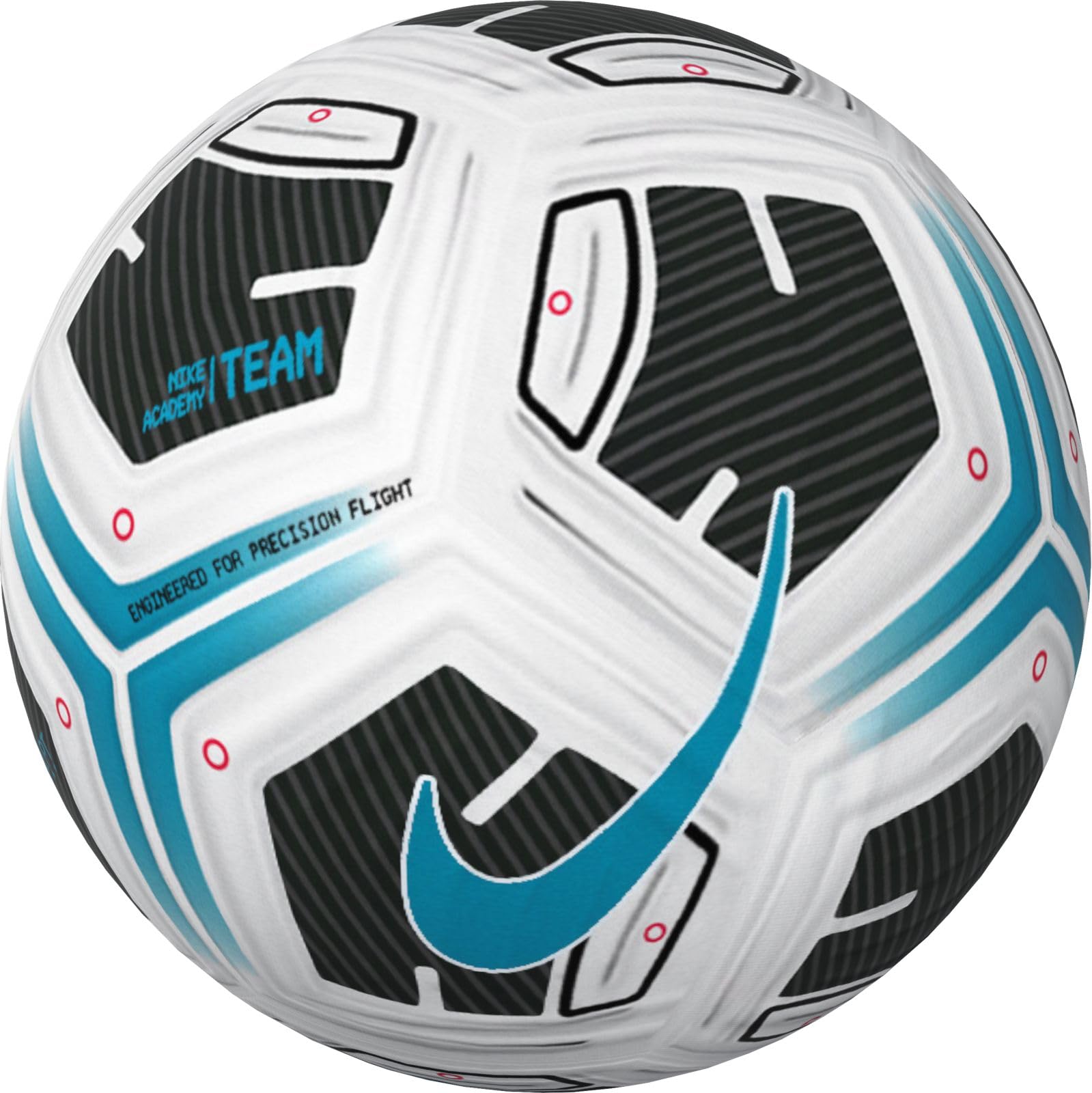 Nike FZ7540-102 NK ACADEMY - TEAM - FA24 Recreational soccer ball Unisex WHITE/BLACK/LT BLUE FURY Size 5-1