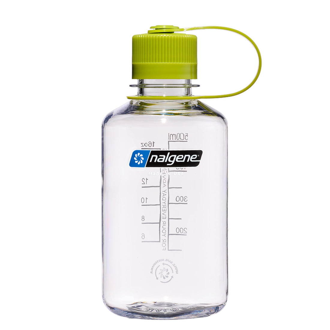 Nalgene Sustain Tritan BPA-Free Water Bottle Made with Material Derived from 50% Plastic Waste, 16 OZ, Narrow Mouth, Clear-1