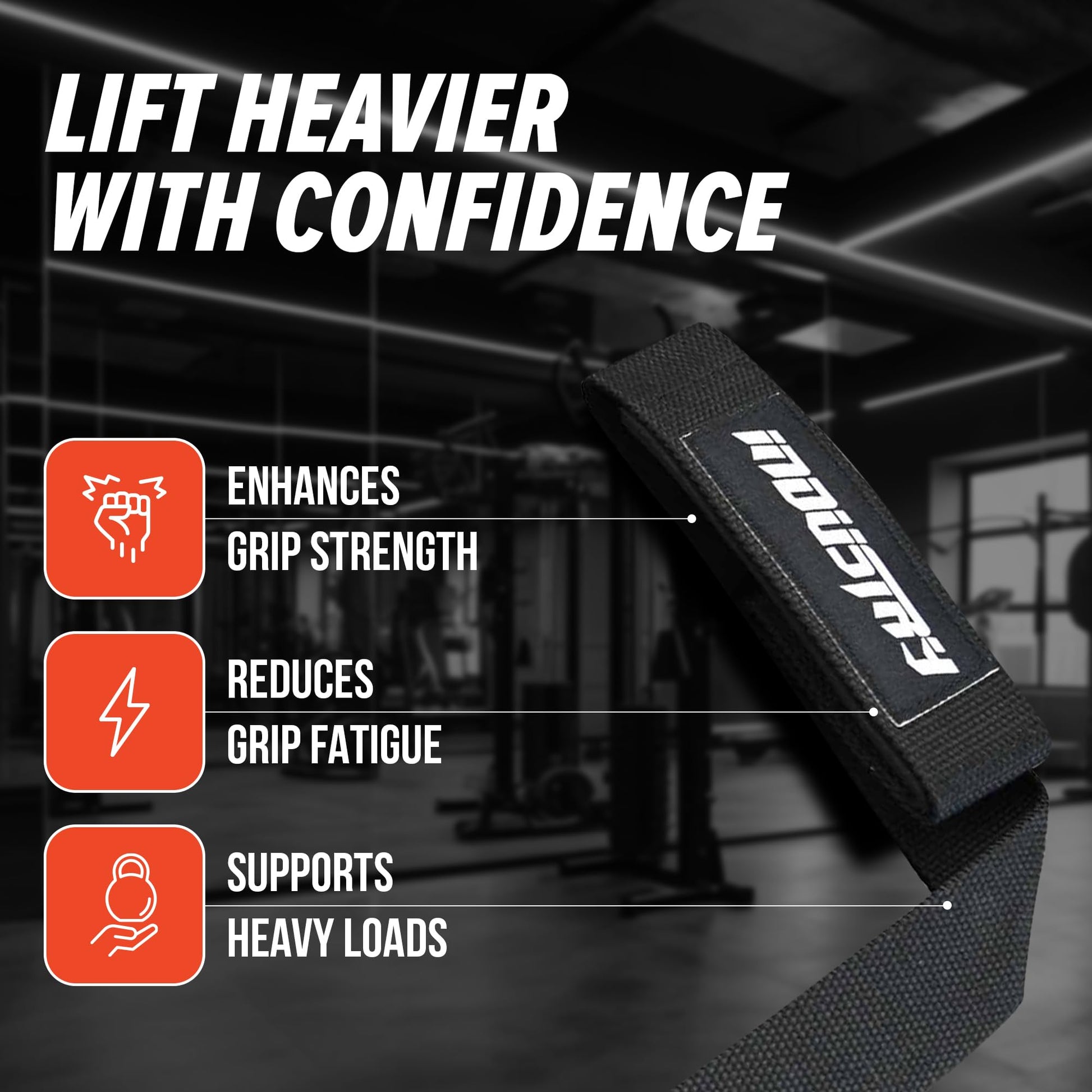 Industry Classic 24" Lifting Straps - Heavy-Duty Lifting Straps - Neoprene-Padded Weightlifting Wrist Wraps - Fray-Resistant Gym Straps, Powerlifting Grips (Black)-3