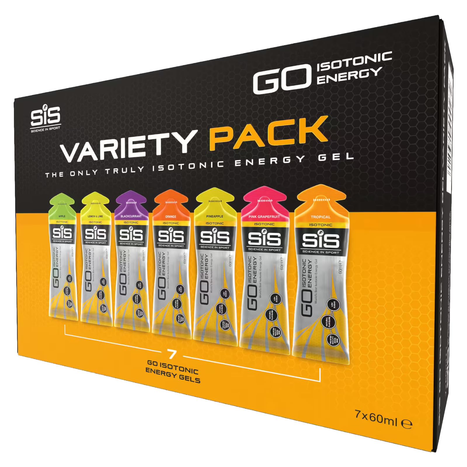 SIS Go Isotonic Energy Gel 60ml Variety 7 Gel Flavour Packs (2 Boxes)-2