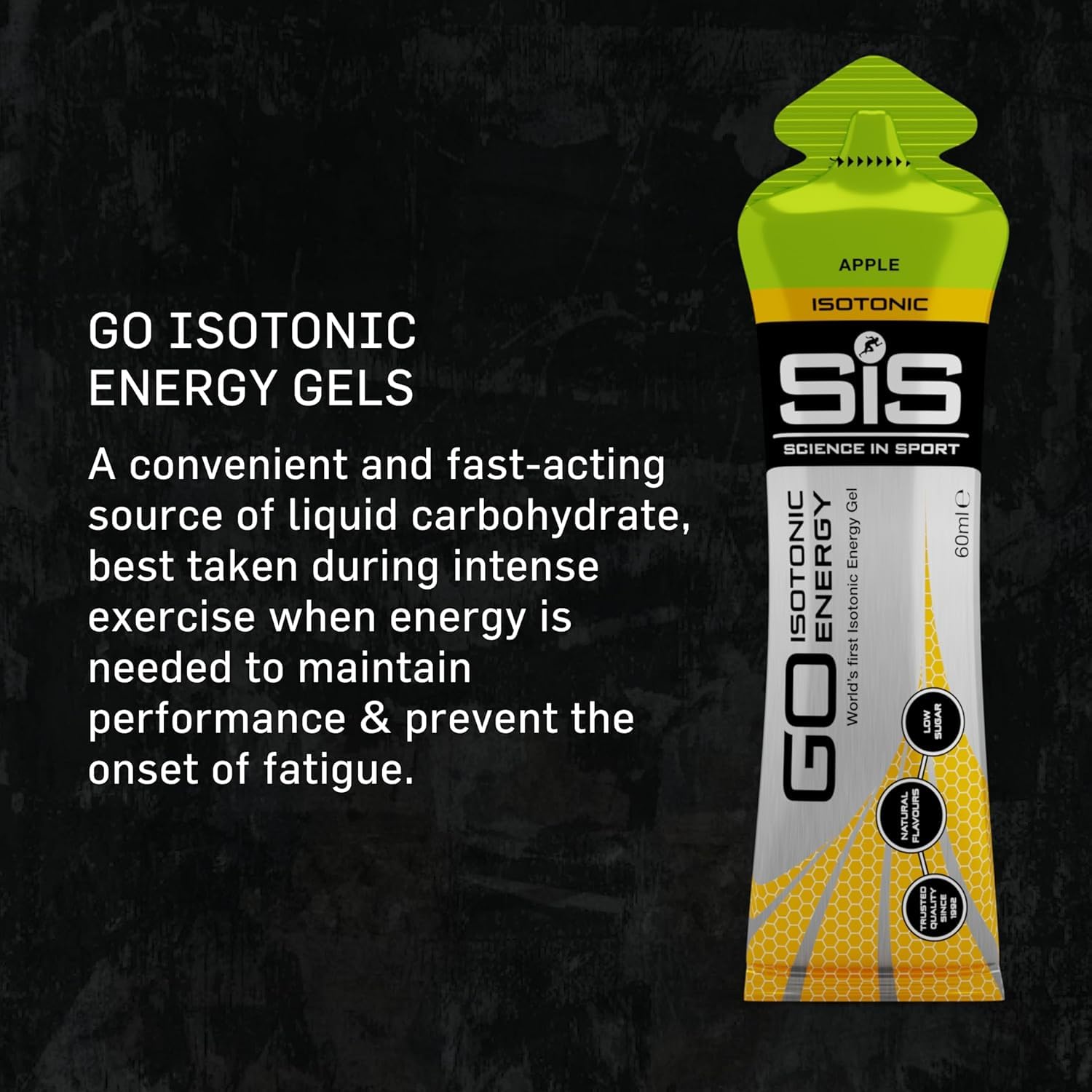 Science in Sport GO Isotonic Energy Gels - 6 x 60ml Packs Bundle with Elastic No-Tie Shoe Laces. Vegan, Lactose Free, Gluten Free, Wheat Free, Nut Free, SOYA Free (6 Gels w/Laces, Apple)-3