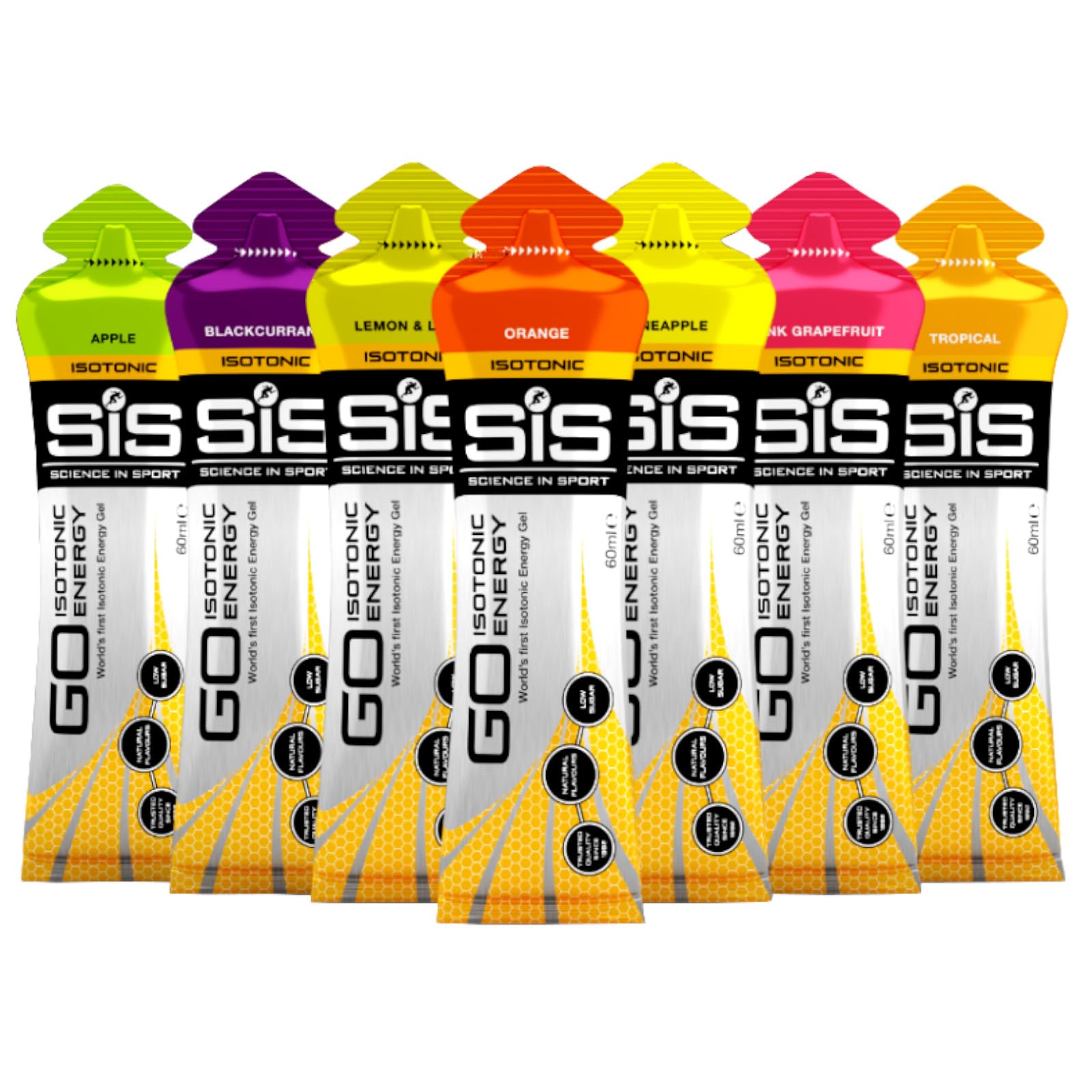 SIS Go Isotonic Energy Gel 60ml Variety 7 Gel Flavour Packs (2 Boxes)-3