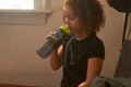 Nalgene Sustain Tritan BPA-Free On The Fly Water Bottle Made with Material Derived from 50% Plastic Waste, 24 OZ, Charcoal with Lime-2
