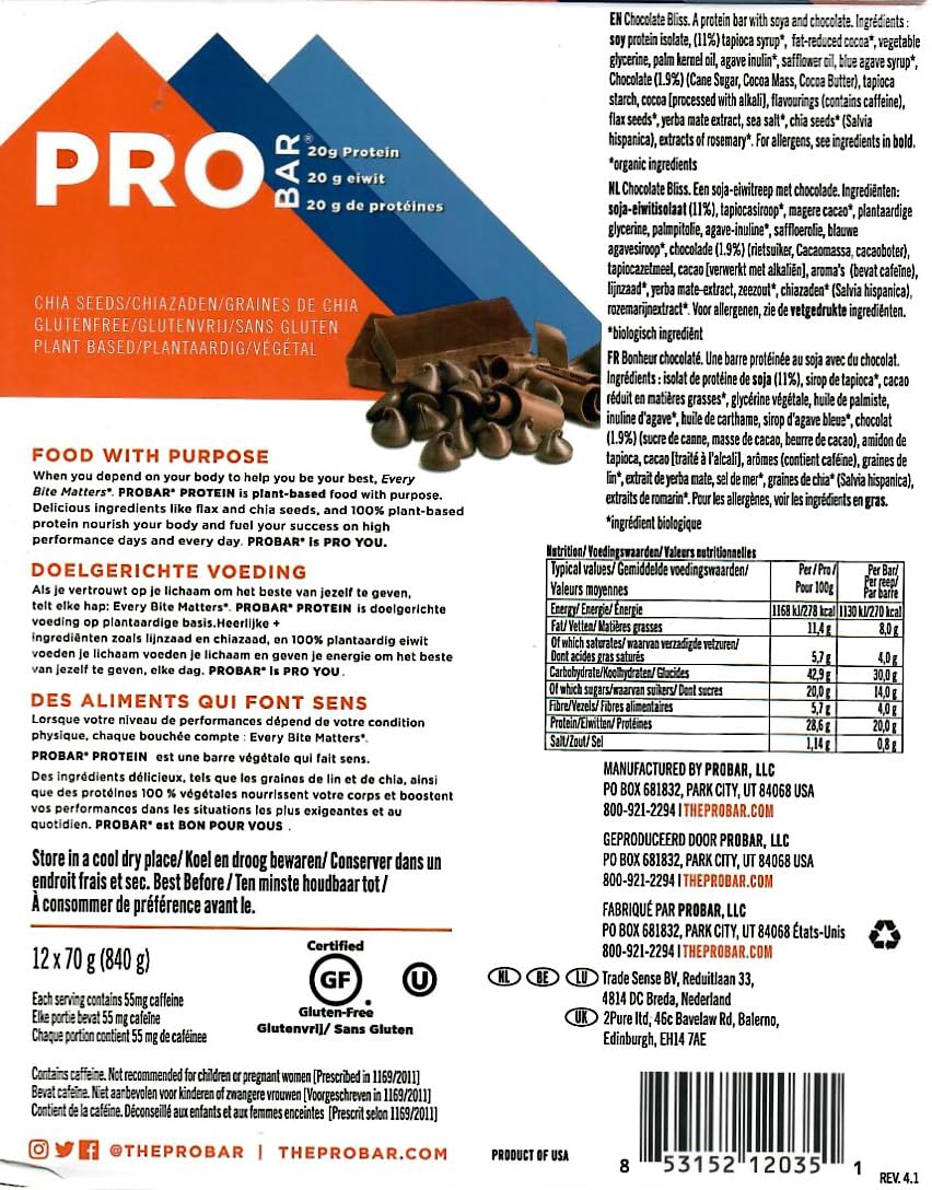 PROBAR Protein Bar - 6 Bar Mixed Bundle, 2.47 oz (70 g) Each Bar - Non-GMO, Gluten-Free, 20g Protein, Plant-Based Whole Food Ingredients, Natural Energy-2