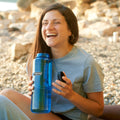 Nalgene Sustain Tritan BPA-Free Water Bottle Made with Material Derived from 50% Plastic Waste, 48 OZ, Wide Mouth, Blue-4