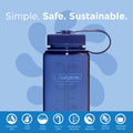 Nalgene Sustain Tritan BPA-Free Water Bottle Made with Material Derived from 50% Plastic Waste (using ISCC certified mass balance), 16 OZ, Wide Mouth, Denim-2
