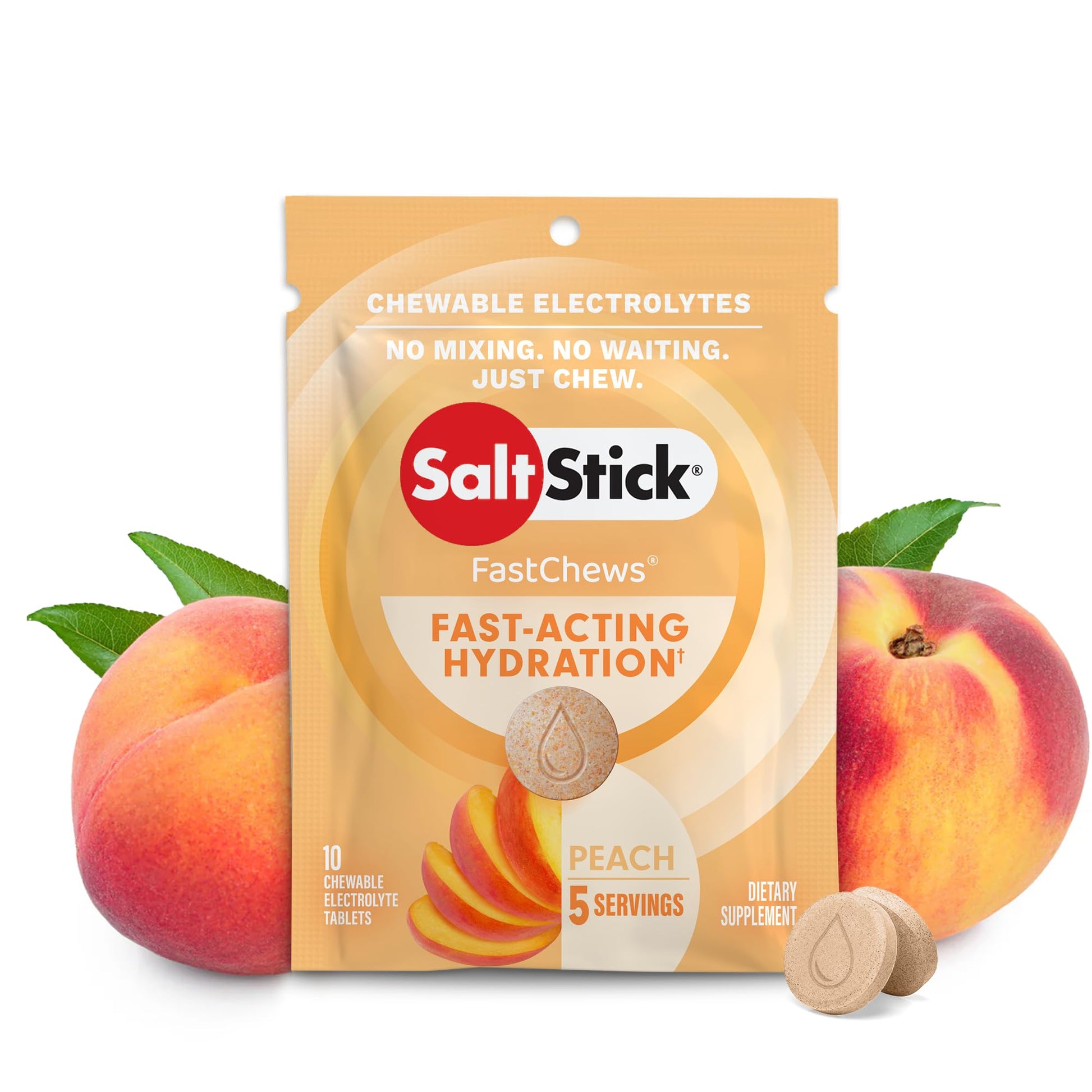 Saltstick Fastchews Perfectly Peach - Pack of 10 Chews