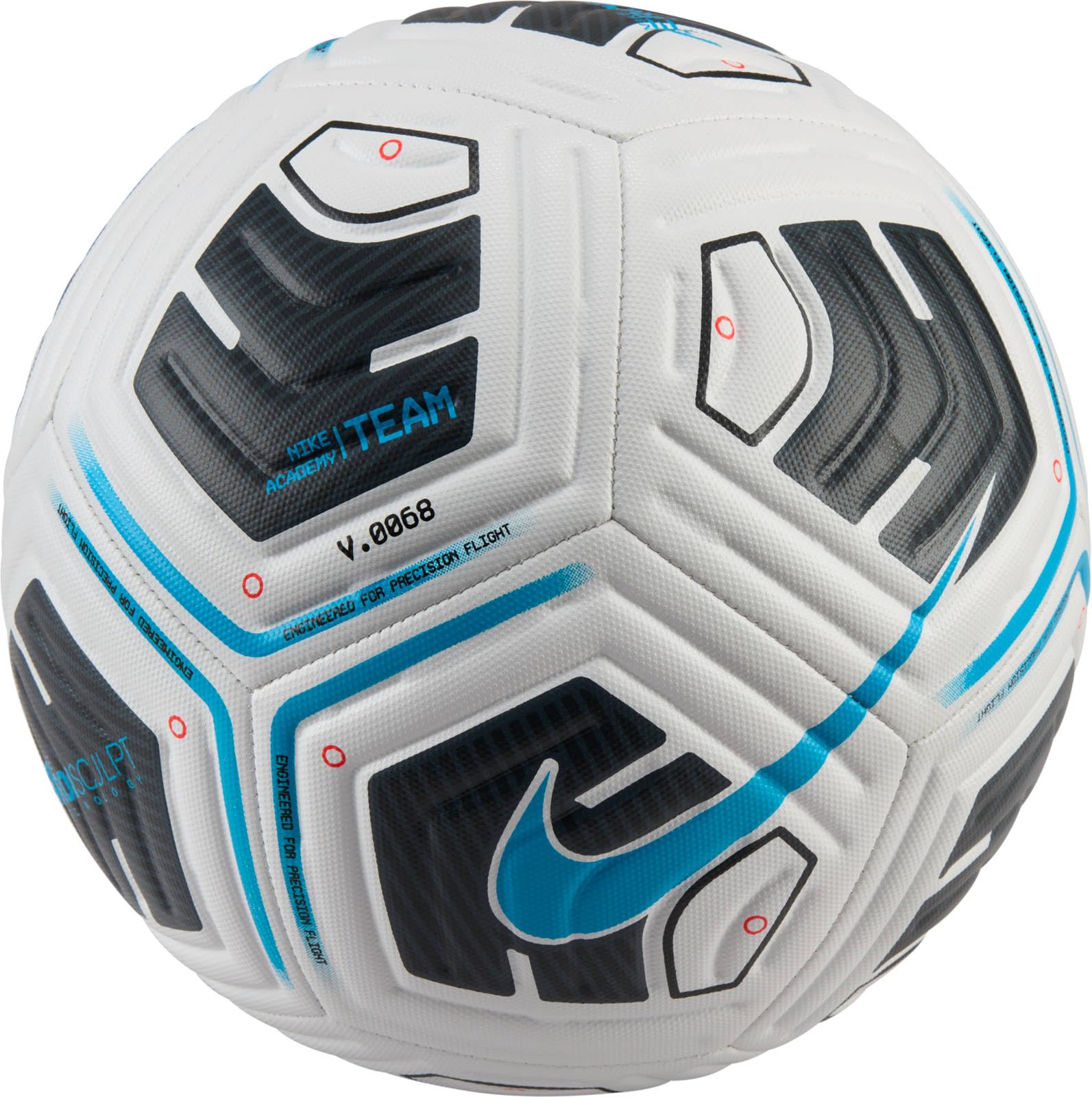 Nike FZ7540-102 NK ACADEMY - TEAM - FA24 Recreational soccer ball Unisex WHITE/BLACK/LT BLUE FURY Size 5-2