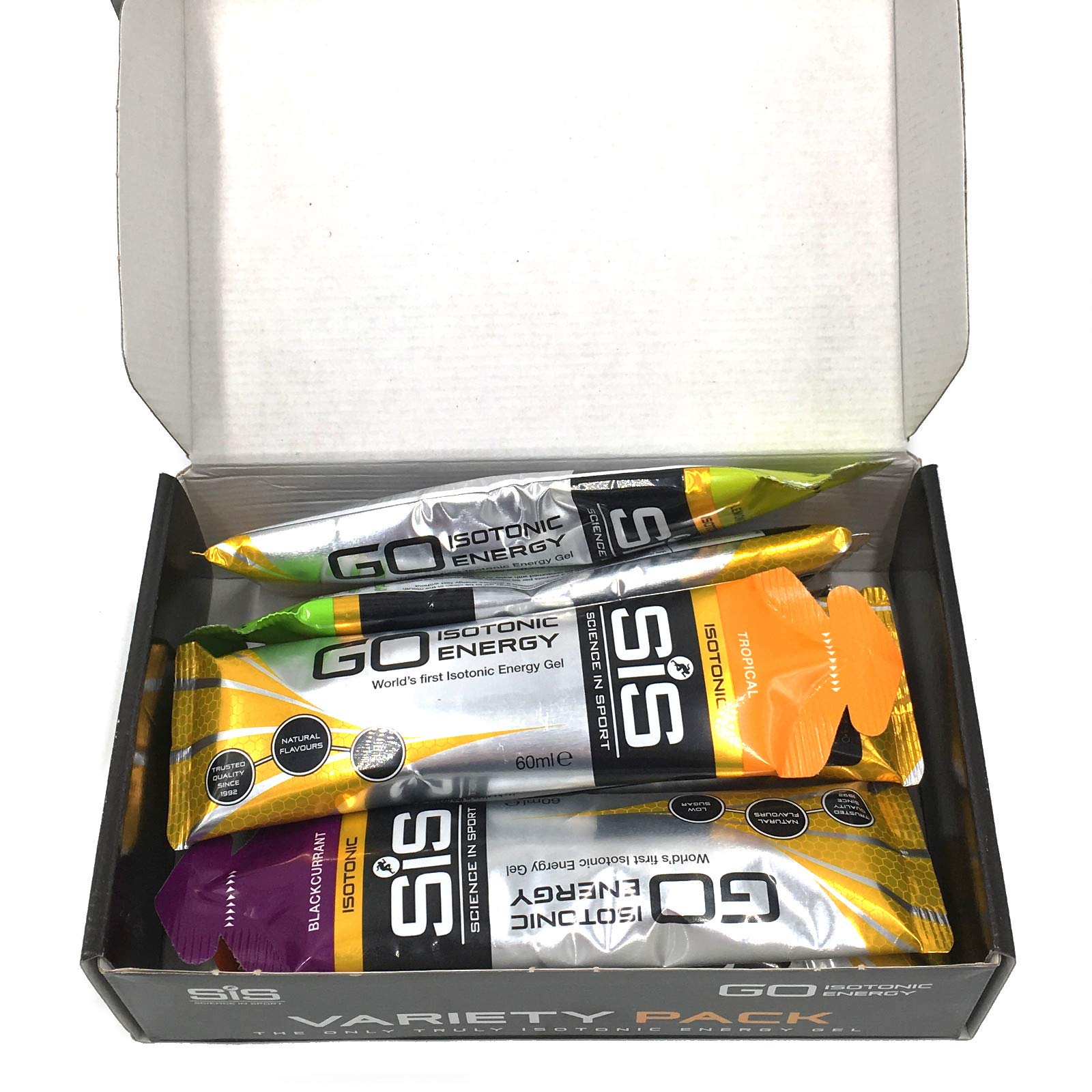 SIS Go Isotonic Energy Gel 60ml Variety 7 Gel Flavour Packs (2 Boxes)-4