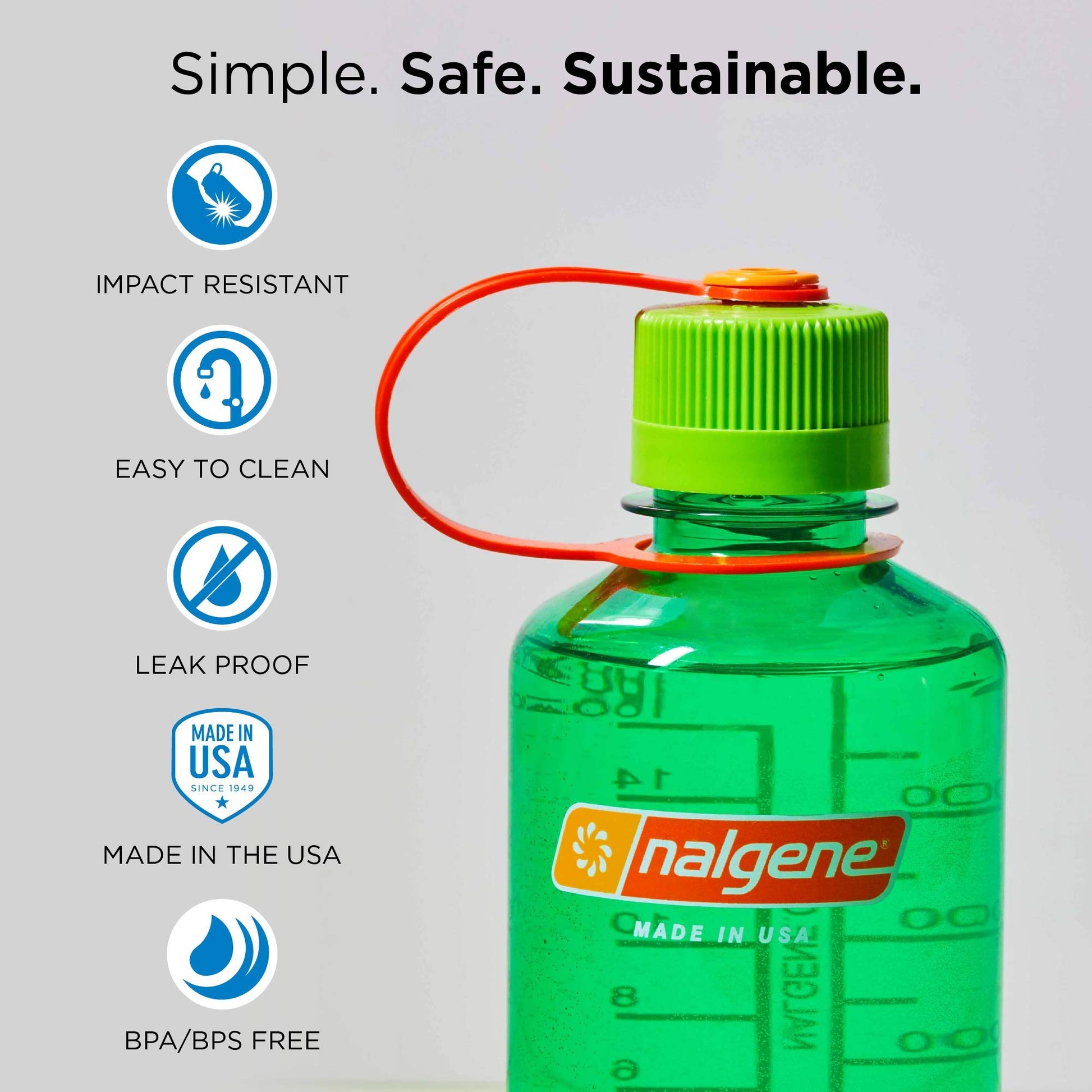 Nalgene Sustain Water Bottle Teal 16 Ounce-2