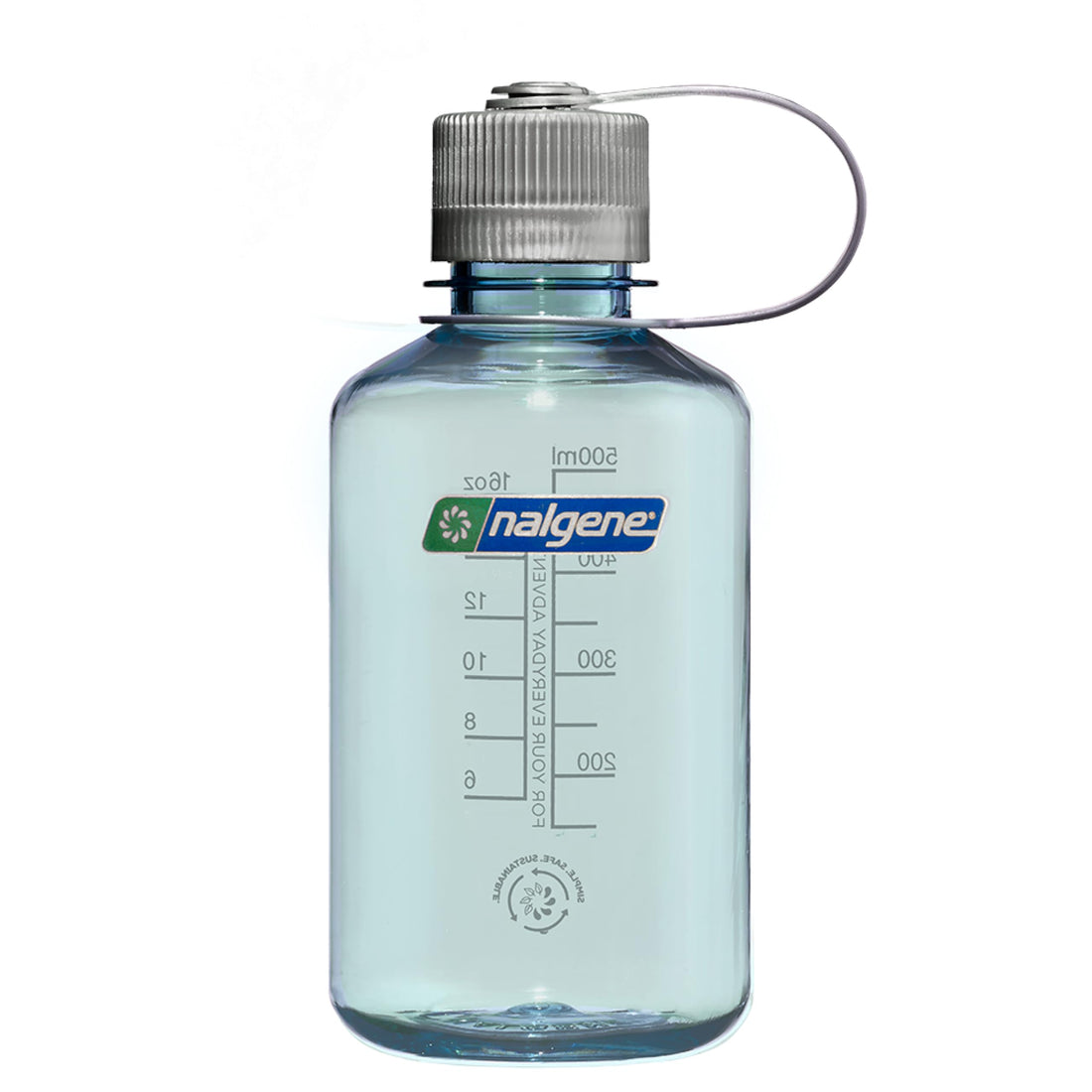 Nalgene Sustain Tritan BPA-Free Water Bottle Made with Material Derived from 50% Plastic Waste, 16 OZ, Narrow Mouth, Seafoam-1
