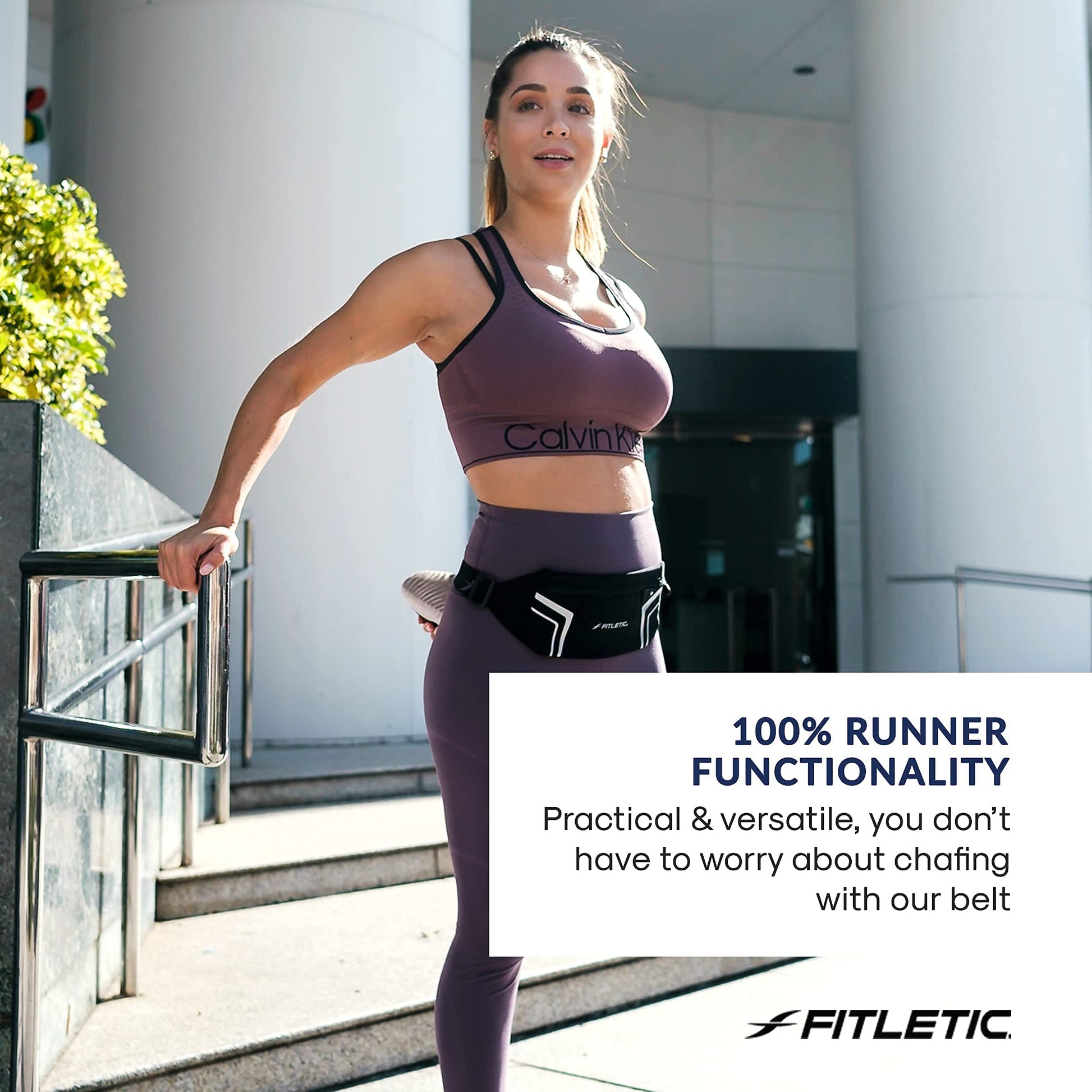 Fitletic Blitz Phone Holder Bum Bag Lightweight and Sleek Running Belt with Dual Adjustable Strap Unisex Waist Bag for Men and Women Ideal Sport Bag for Travel and Outdoor Activities, Black-9