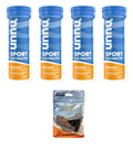 NUUN Sport Electrolytes Hydration Tablets - 4 Tubes of Electrolyte Tabs (40 Total Tablets) Bundled with A Pack of Elastic No-tie Reflective Shoe Laces (Orange)-1