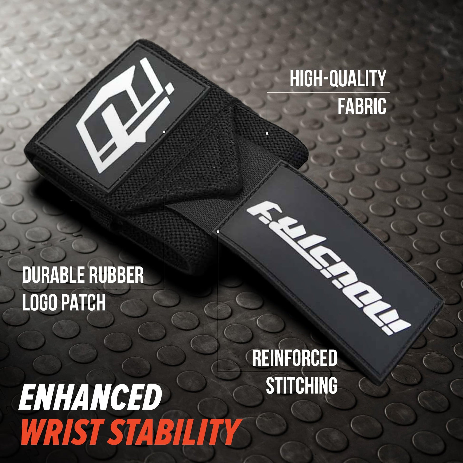 Team Industry Wrist Wraps - No Thumb Loop Lifting Straps - Wrist Straps For Men & Women. Gym, Crossfit, Power Lifting, Body Building, Weightlifting, Deadlift (Black/Neon Orange Logo, 16")-6