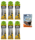 Science in Sport GO Isotonic Energy Gels - 6 x 60ml Packs Bundle with Elastic No-Tie Shoe Laces. Vegan, Lactose Free, Gluten Free, Wheat Free, Nut Free, SOYA Free (6 Gels w/Laces, Apple)-1