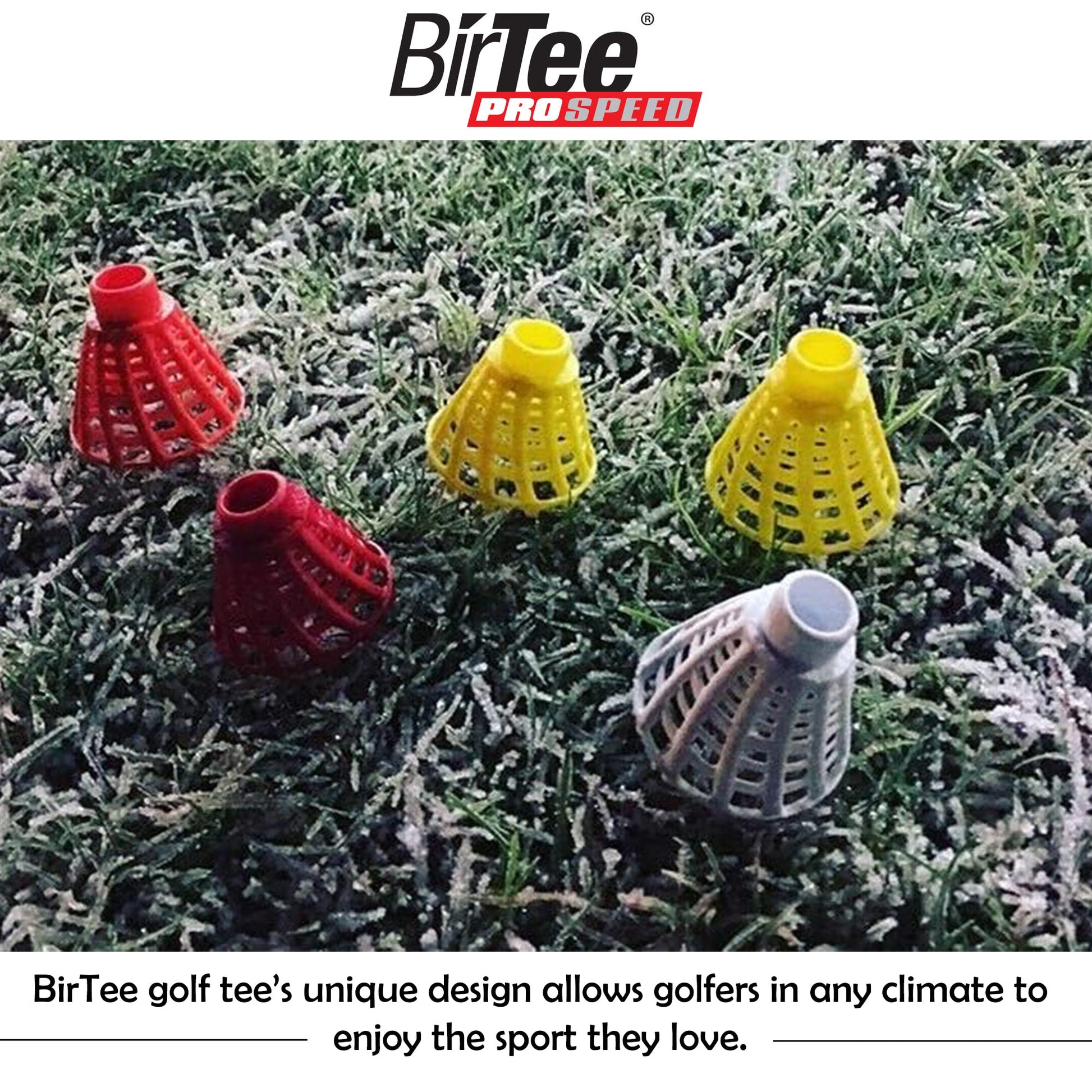 BirTee Golf Tees - PRO Speed Plus with Flexibility & Durability - 8 Pack. Indoor Golf Tees/Golf Simulator Tees/Winter Plastic Golf Tees (Orange)-4