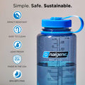 Nalgene Sustain Tritan BPA-Free Water Bottle Made with Material Derived From 50% Plastic Waste, 16 OZ, Wide Mouth, Electric Magenta, 16 Ounce-2