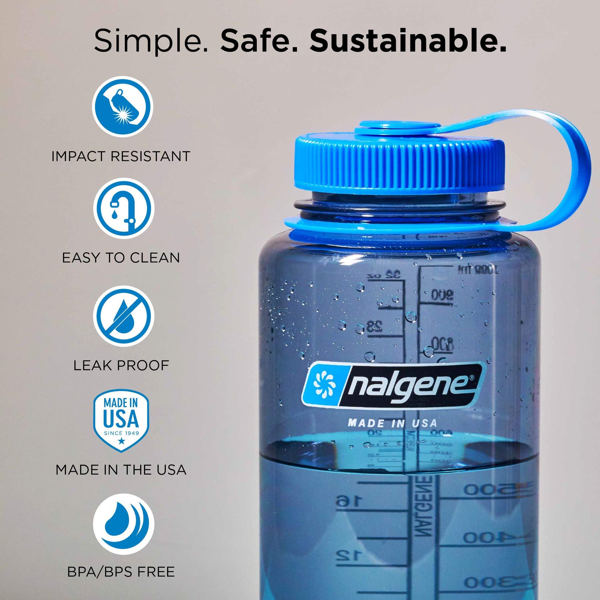 Nalgene Sustain Tritan BPA-Free Water Bottle Made with Material Derived From 50% Plastic Waste, 16 OZ, Wide Mouth, Electric Magenta, 16 Ounce-2