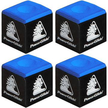 PowerGlide Snooker Pool & Billiard Cue Tip Chalk | Blue Felt Colour | 4 Cubes-1
