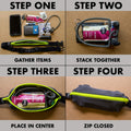 SPIbelt Running Belt Large Pocket, No-Bounce Bum Bag for Runners, iPhone 6 7 8-Plus X Athletes and Adventurers (Black with Turquoise Zipper, 25