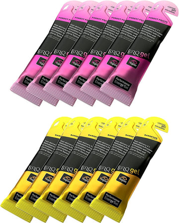 Torq Energy Gels with Guarana (Natural Caffeine) - Selection Box of 12 Gels (6 x Forest Fruits, 6 x Banoffee)