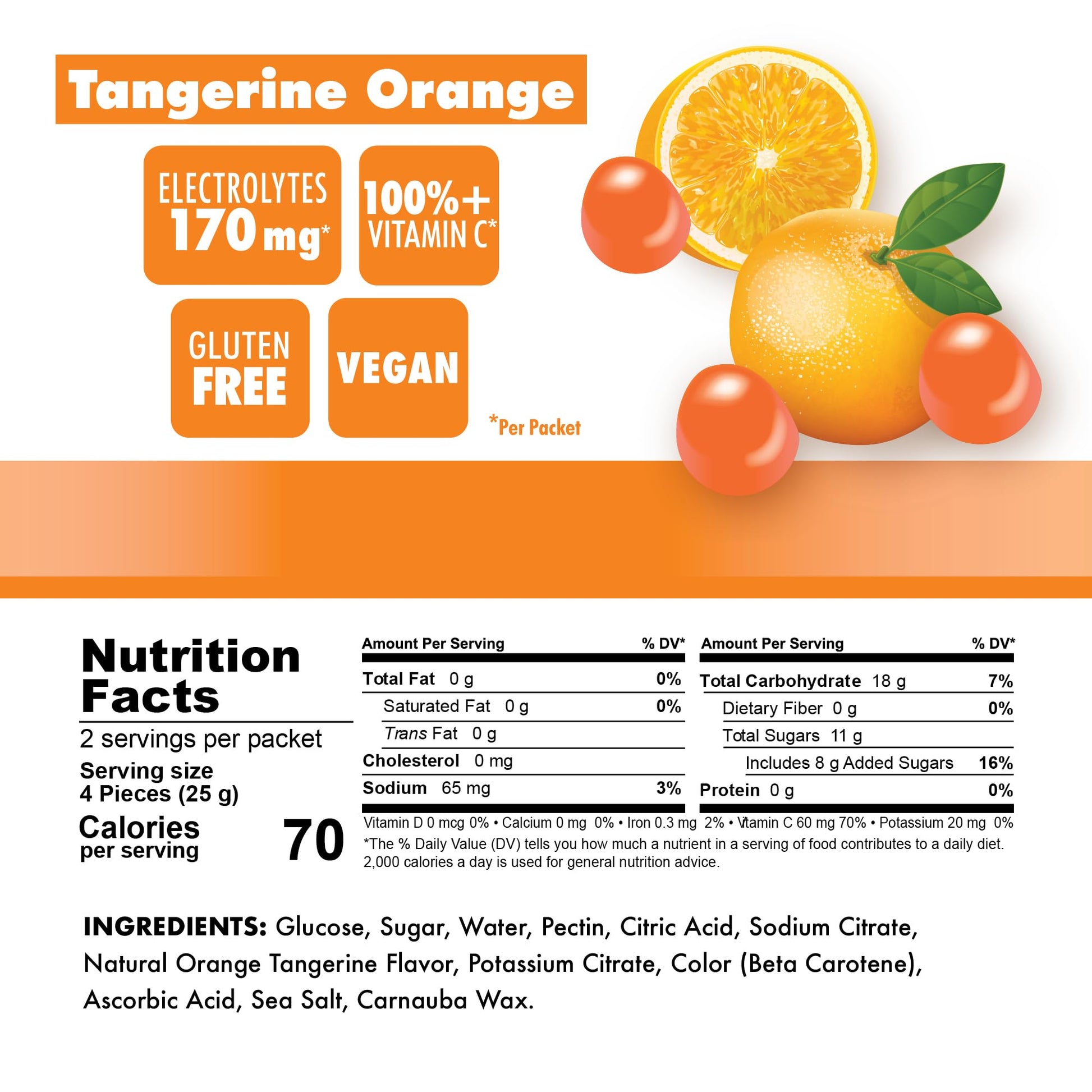 Bonk Breaker Energy Chews, Dairy-Free, Gluten-Free Ingredients to Provide Quick Energy and Focus, 1 Box of 10 Packets, Tangerine Orange-5