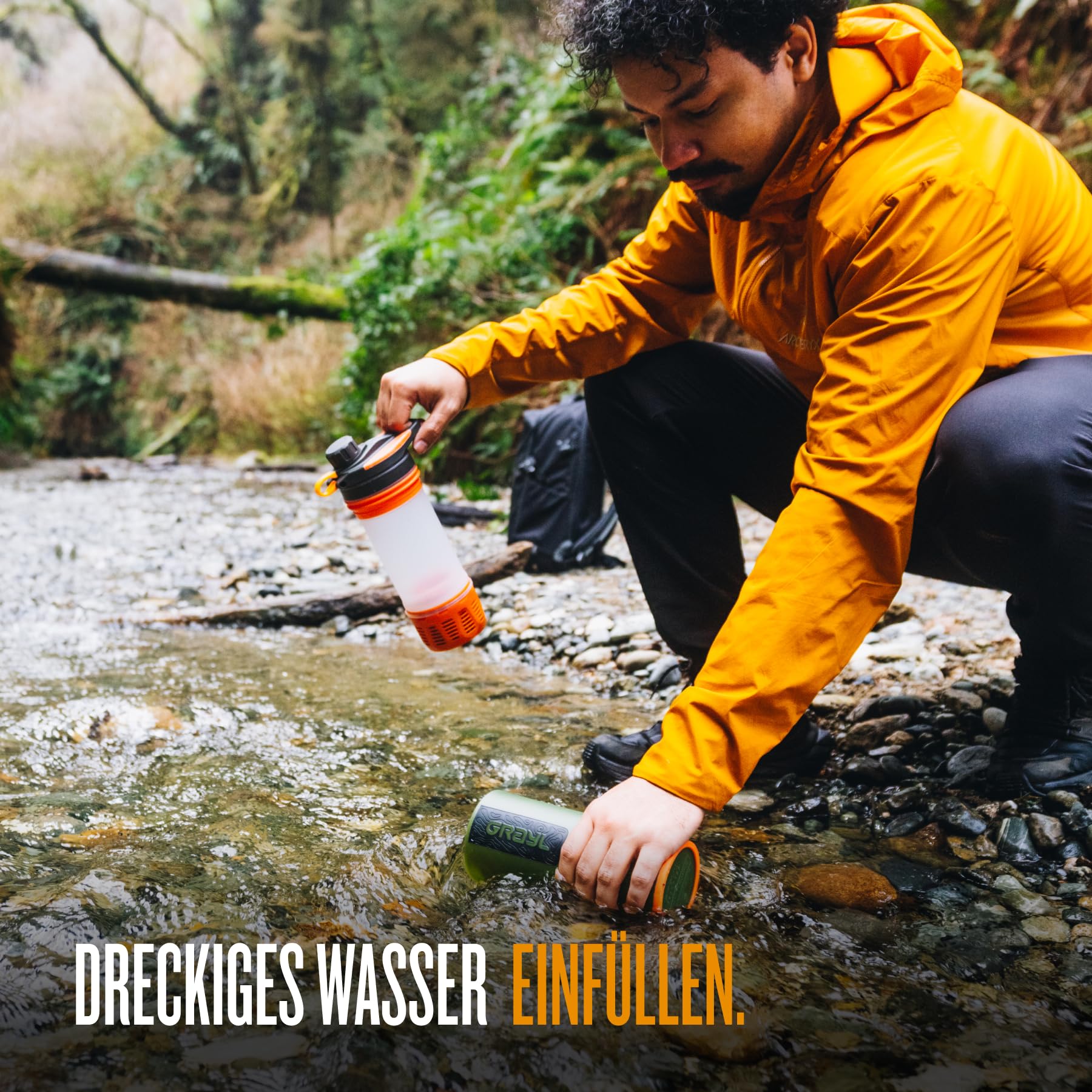 GRAYL GeoPress 710 ml Outdoor Water Filter Drinking Water I Eliminates 99.99% of All Bacteria and Viruses I Perfect for Camping, Survival and Travel (Oasis Green)-3
