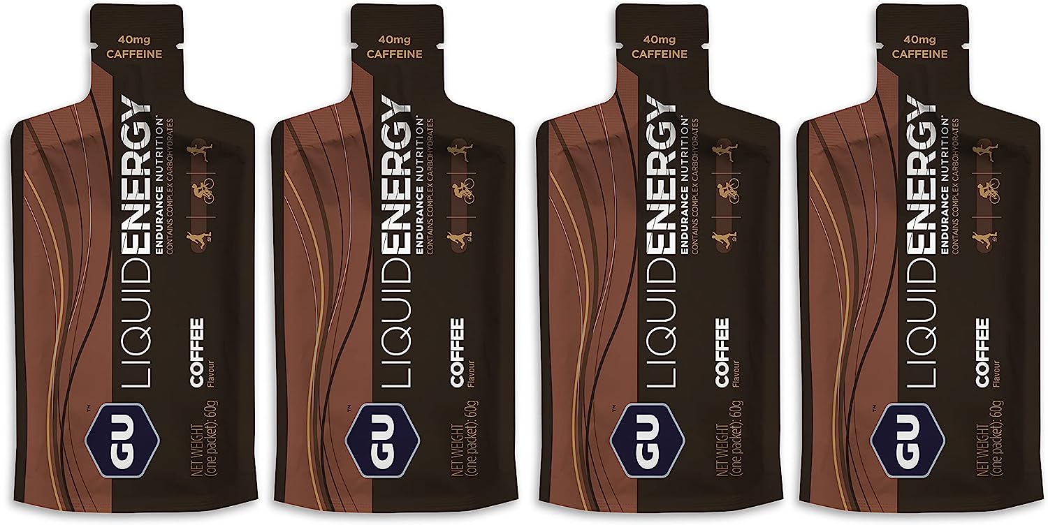 GU Energy Liquid Gels - 4 x 60g Gel Taster Pack - Sports Energy Gels for Running, Cycling, Triathlon (Coffee)