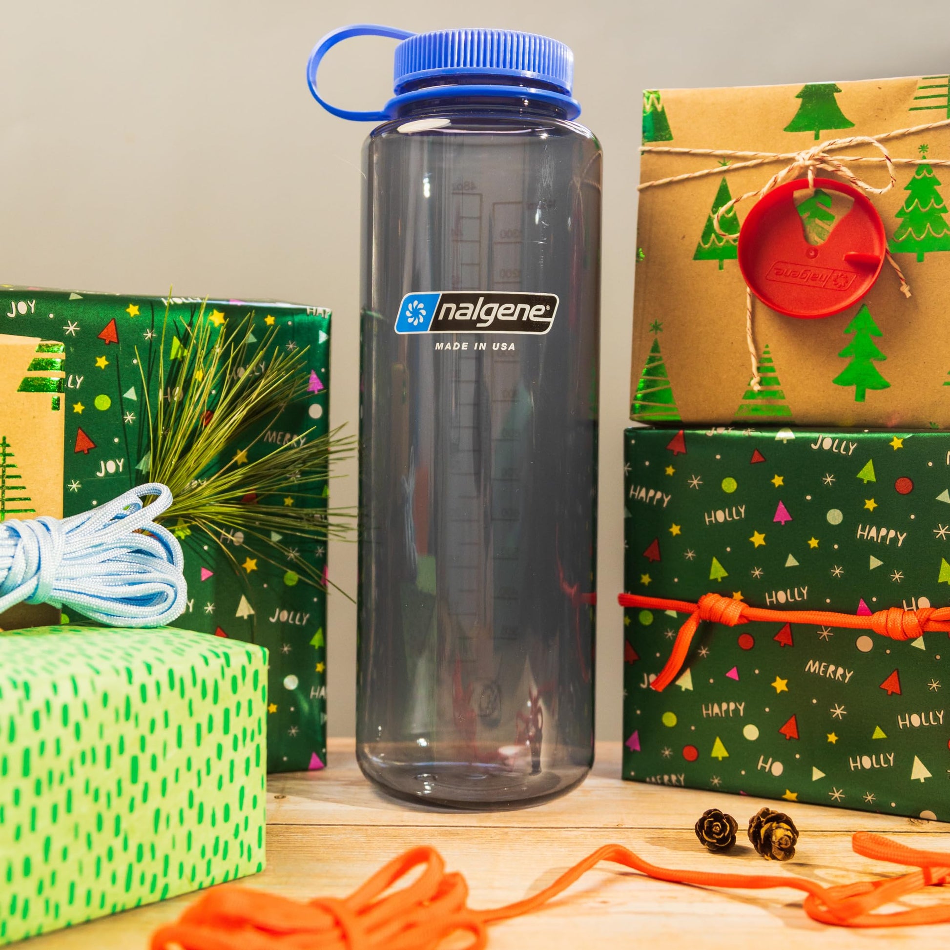 Nalgene Sustain Tritan BPA-Free Water Bottle Made with Material Derived from 50% Plastic Waste, 48 OZ, Wide Mouth, Grey-5