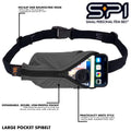 SPIbelt Running Belt Large Pocket, No-Bounce Bum Bag for Runners, iPhone 6 7 8-Plus X Athletes and Adventurers (Black with Turquoise Zipper, 25