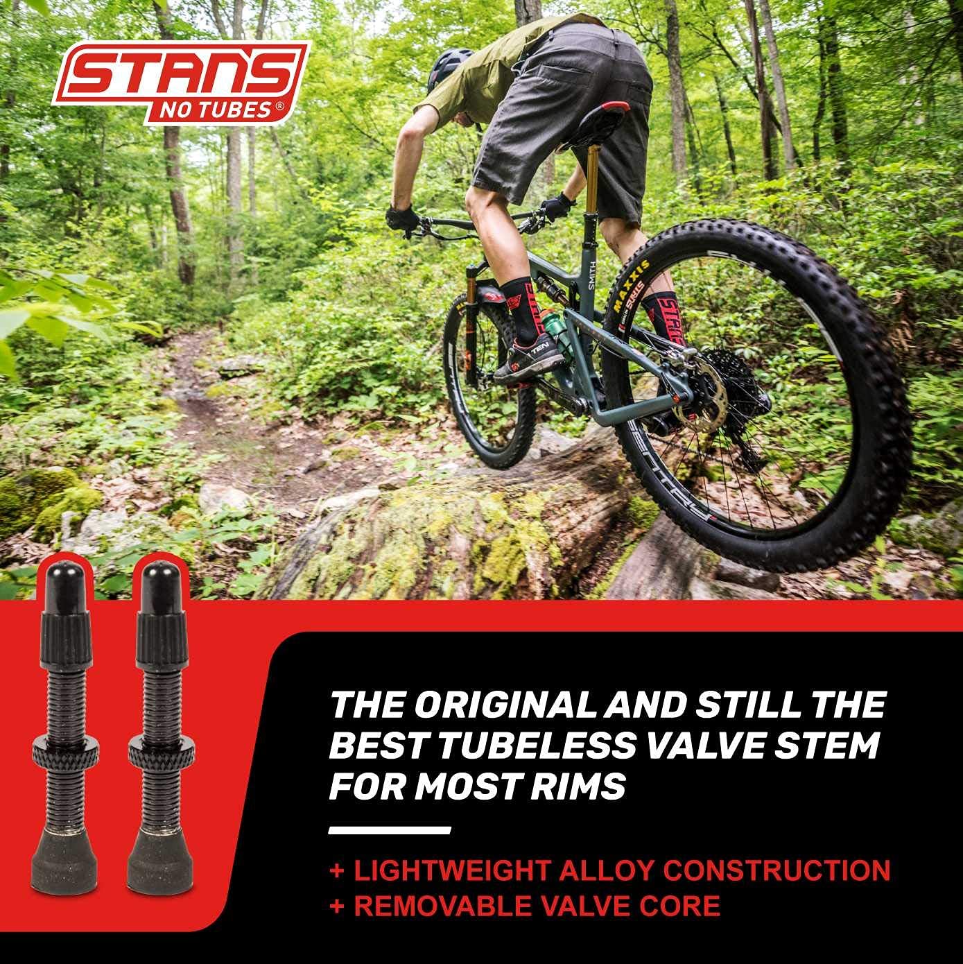 Stan's NoTubes Universal Tubeless Presta Valve Stem Pair, Aluminum Stems, 80 mm, Black-5