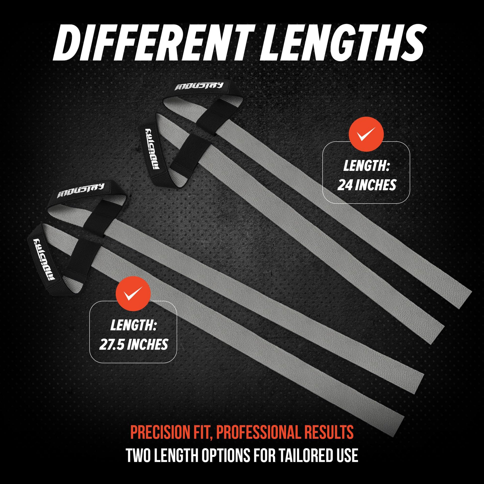Industry Pro Dual-Ply Lifting Straps | Heavy-Duty Cotton Canvas | Reinforced Stitching | 500kg Load Capacity | 24" & 27.5" Lengths | Anti-Fray Edges | Sold as Pairs (Black, 24")